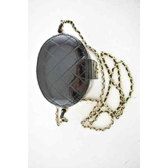 Chanel 20A Mini Black Patent Vanity Quilted CC On Chain Shoulder Crossbody Bag - Picture 9 of 12